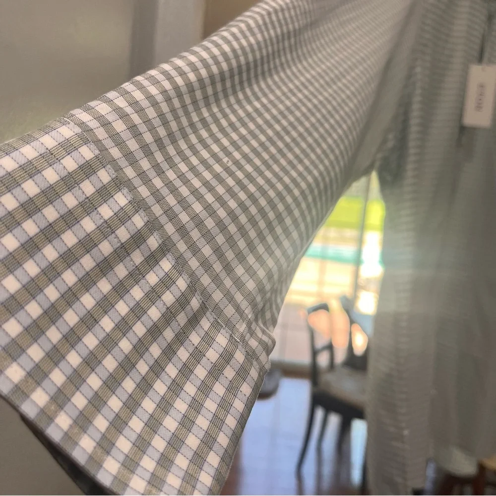 Eton - contemporary Gray Dress Shirt with Gingham Check Pattern 46 / 18 XXL - Picture 4 of 6